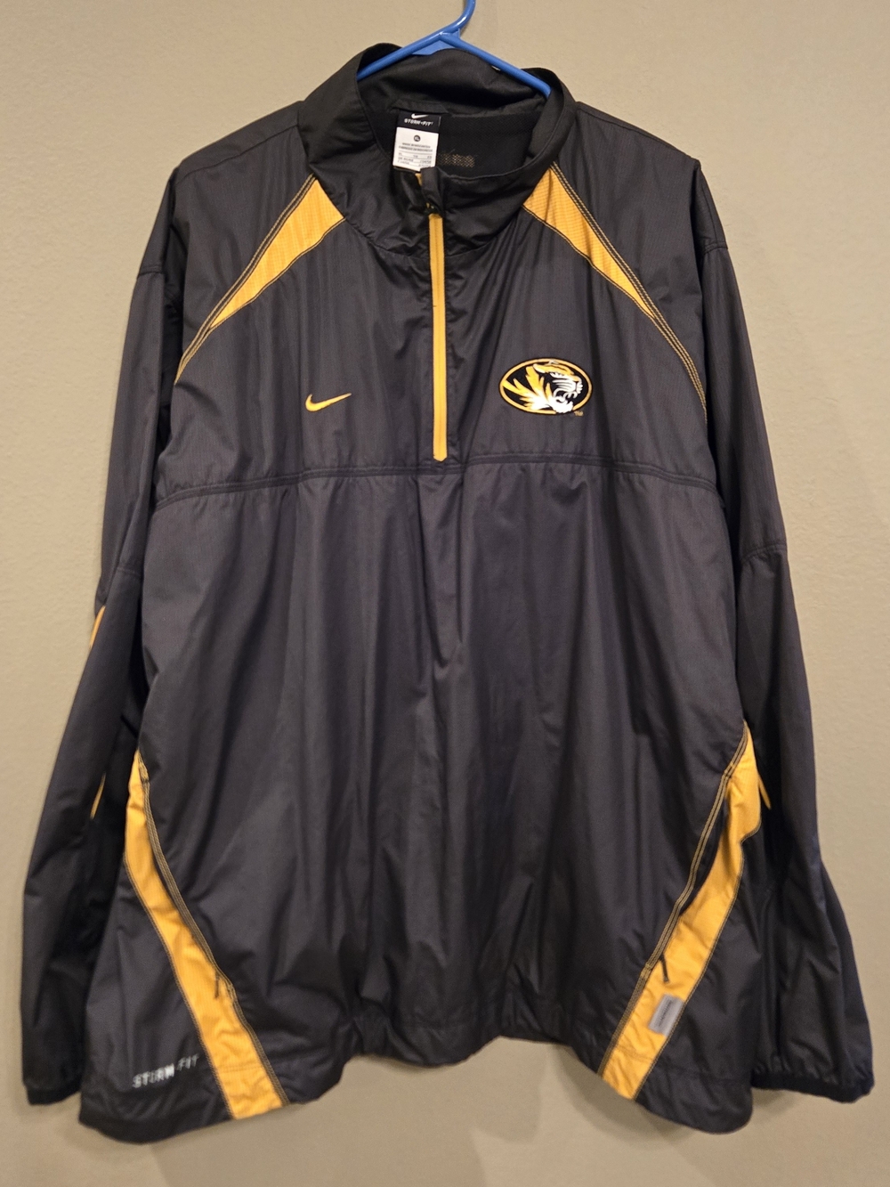 Nike Men’s Black & Gold University Pullover Jacket - Missouri Tigers